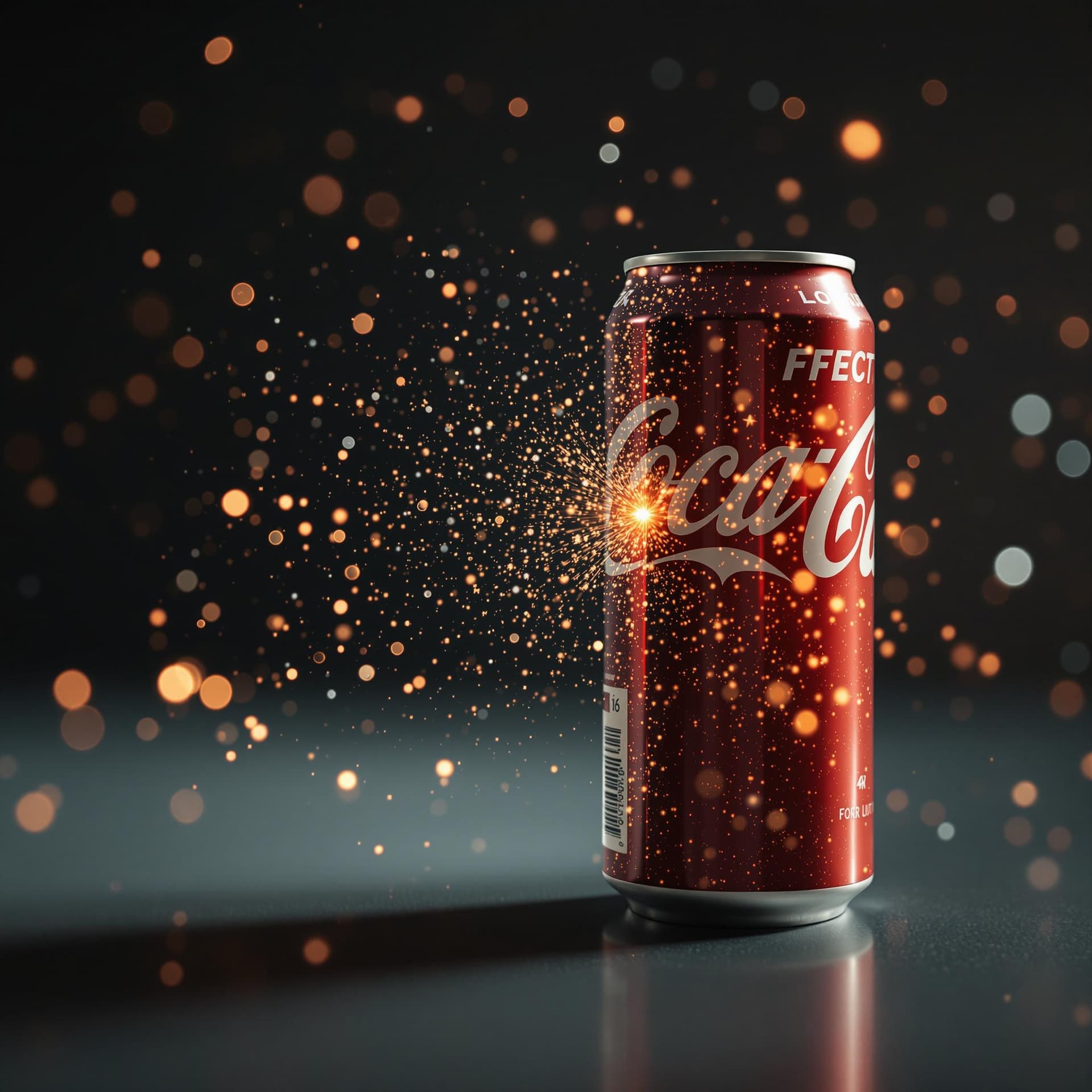AI generated: t. Hyperrealistic foto. --ar 9:16   OF A COKE CAN WITH A BULLET SHOOTING 
PERFECT TEXT ON THE CAN
TH...
