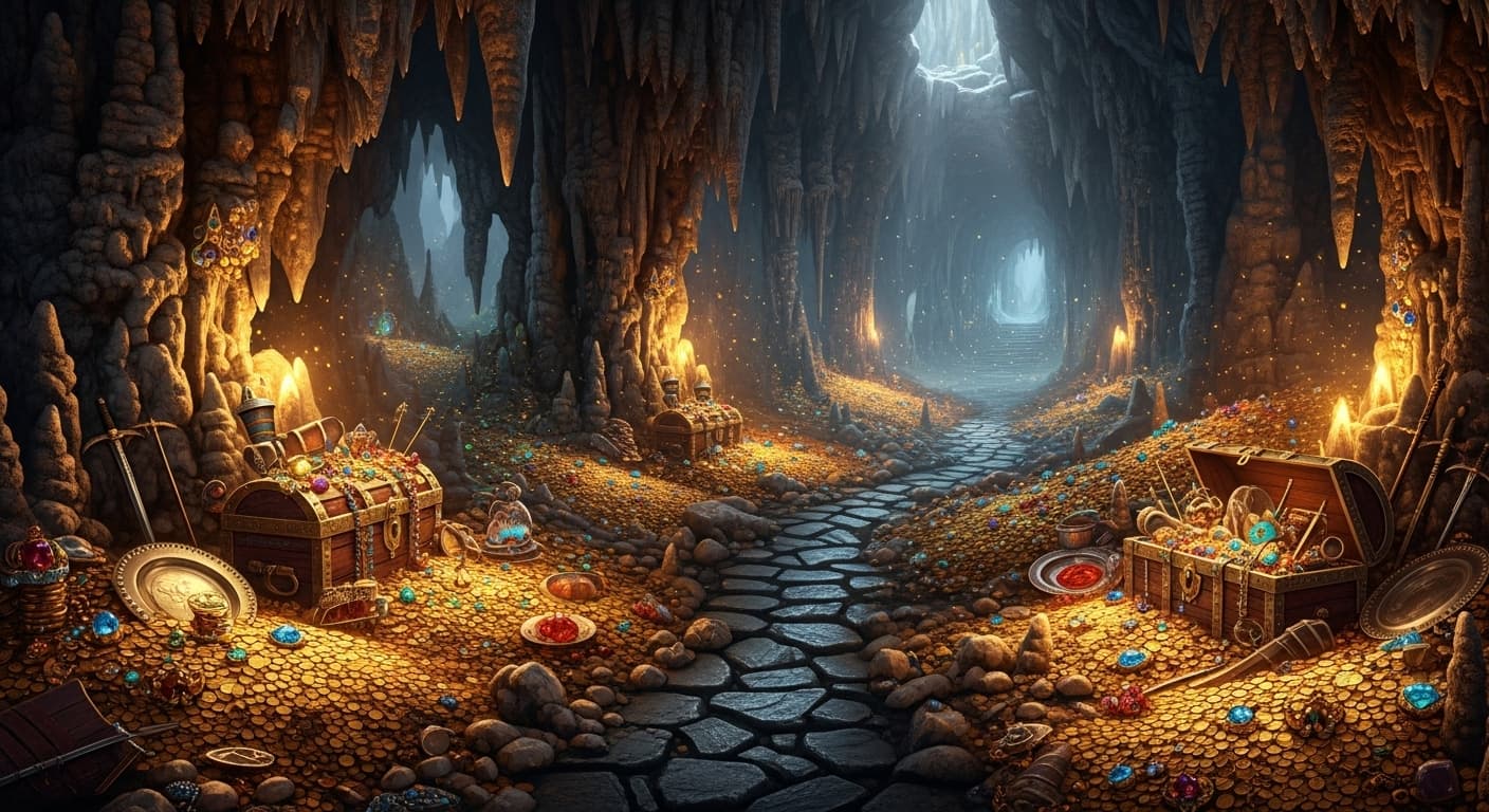 AI generated: the cave of lost treasures