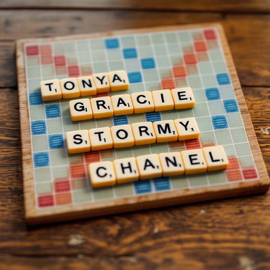 AI generated: Create an image of a Scrabble game in progress on a wooden table. The Scrabble pieces should form th...