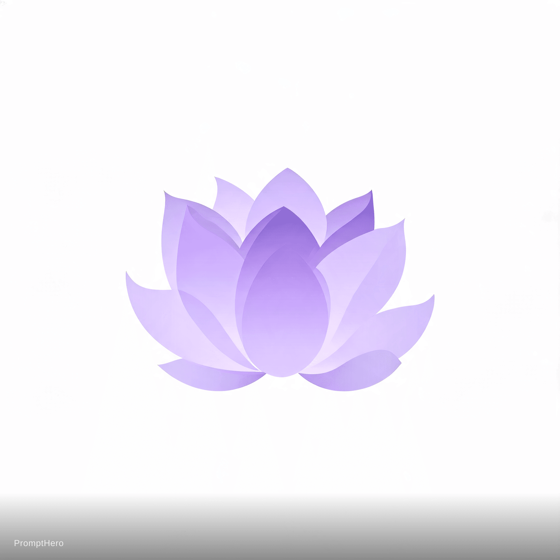 AI generated: Yoga studio, lotus flower, zen and peaceful, soft purple gradient