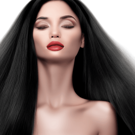 AI generated: hyper realistic photograph, portrait of a long black hair woman, summer