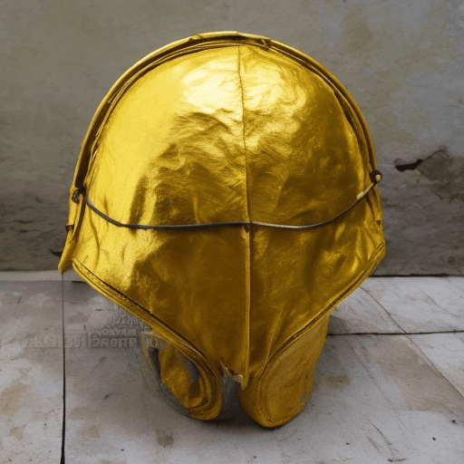 AI generated: Que tenga u casco griego de color oro 