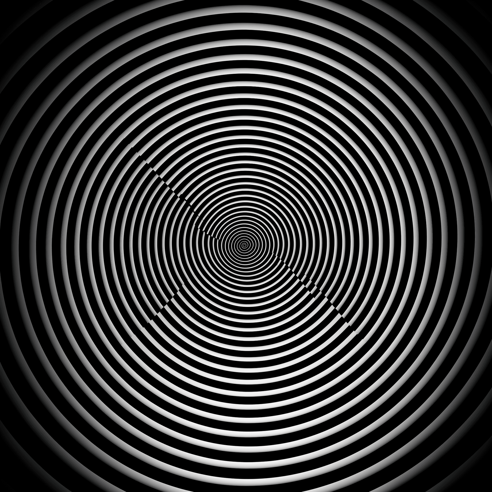 AI generated: A close up of an optical illusion with concentric circles, creating the impression that they are mov...