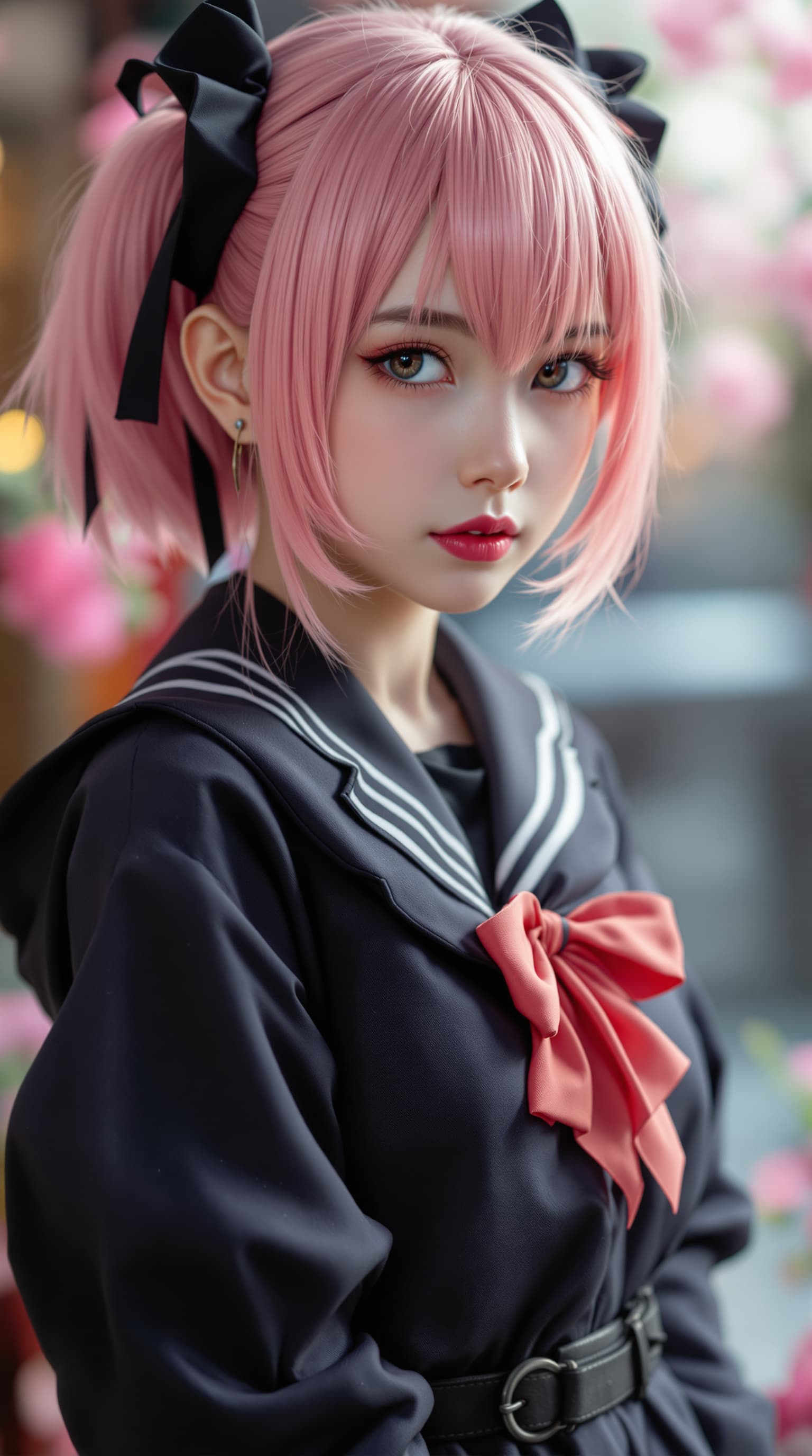 AI generated: A hyper-realistic depiction of thirteen year old cosplayer as Sakura Kinomoto




















