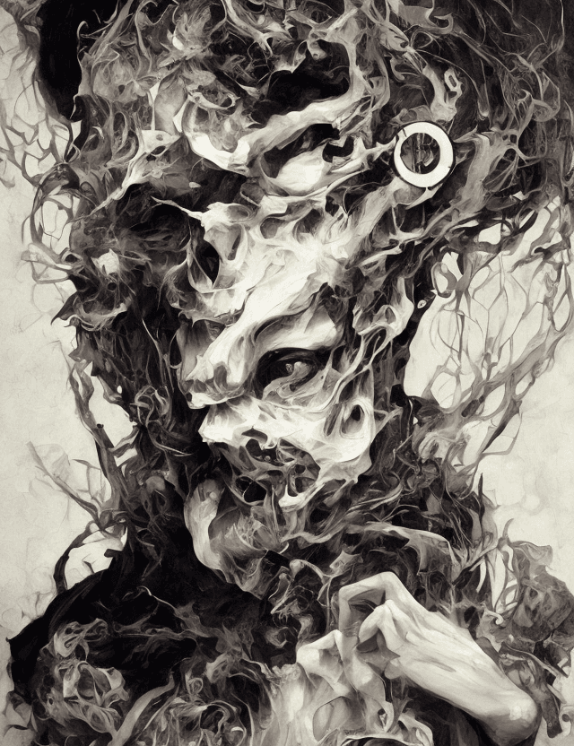 AI generated: modern  young boy Japanese  ink painting in black, in the style of kathrin longhurst, n.c. wyeth, en...