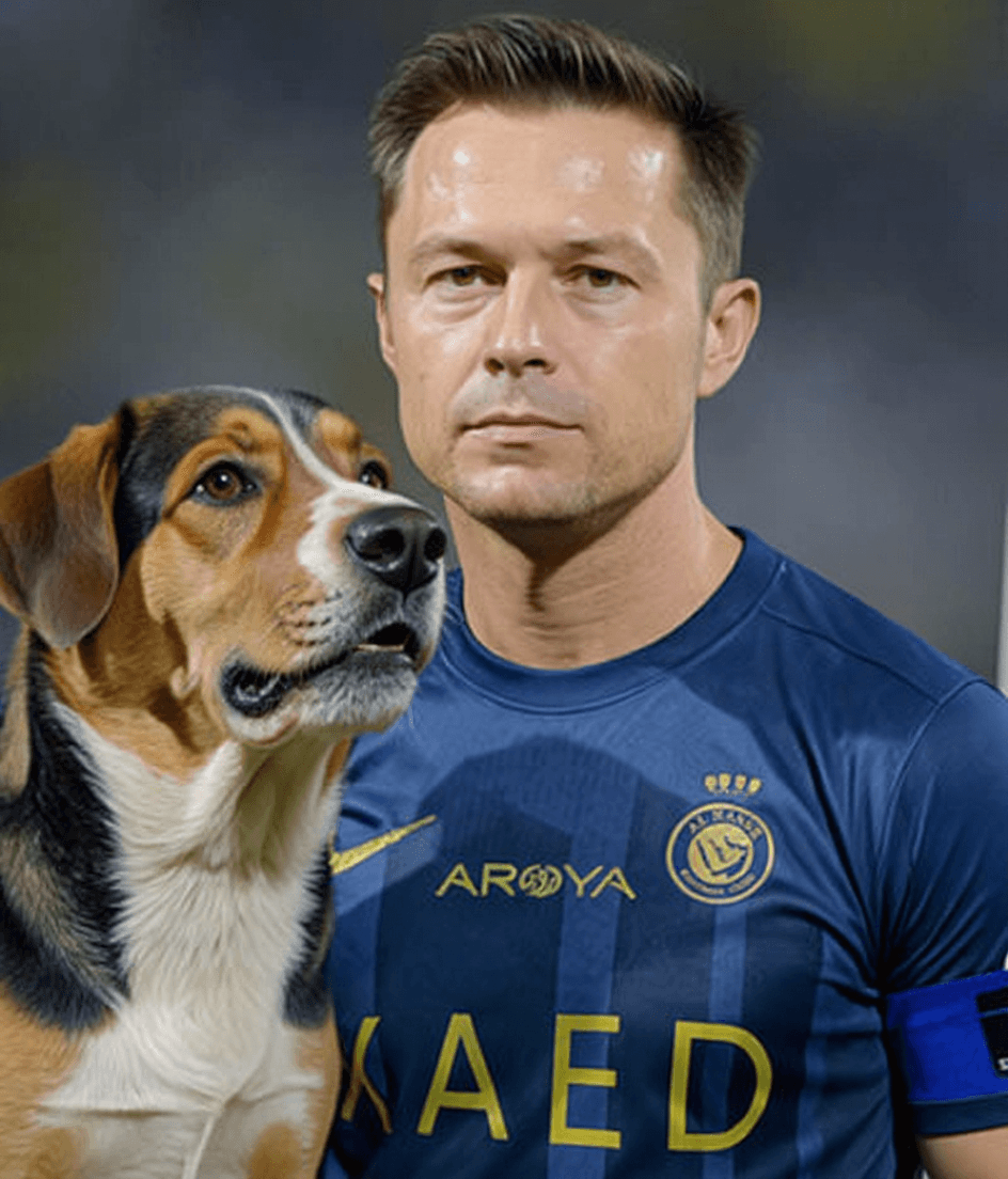 AI generated: generate elon musk negotiatin with a dog
