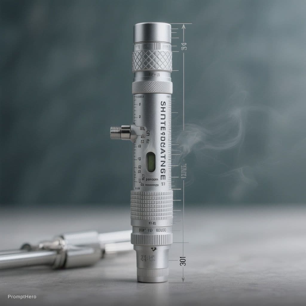 AI generated: Calibro classico messo in verticale con misurazione elettronica che misura 3 mm