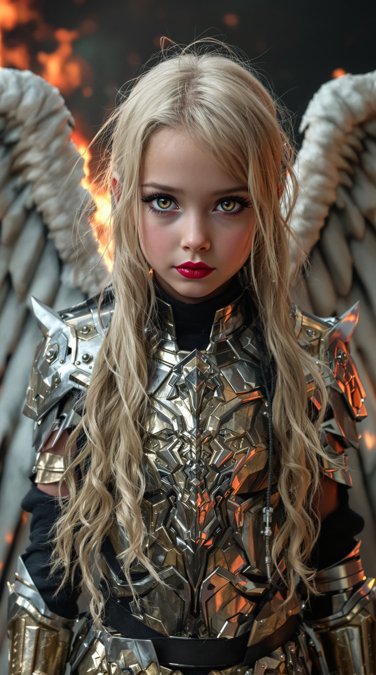 AI generated: A professional photograph captures an extraordinarily beautiful 7-year-old girl, portrayed as the an...
