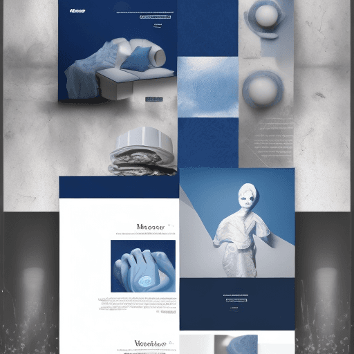 AI generated: Make me a realistic clean minimalistic abstract blue and mainly white website for an personal portfo...
