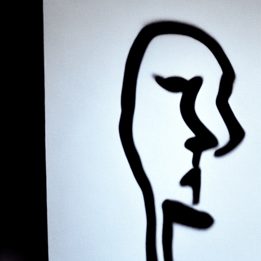 AI generated: a face in silhouette indicating silence 