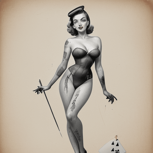 AI generated: A vintage bareskin playing card, display of card suit and number, weathered & worn with scratches on...