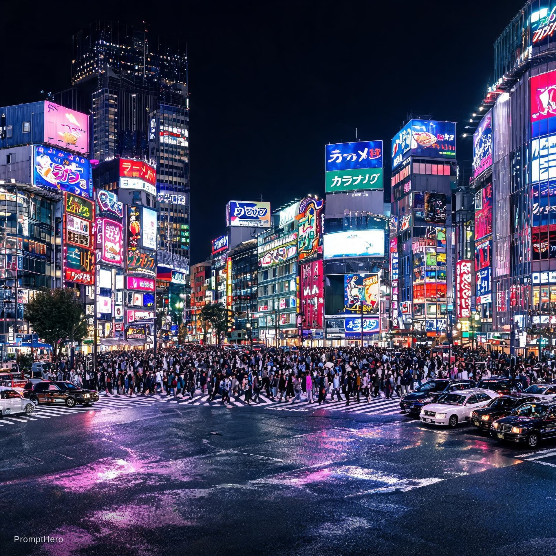 AI generated: shibuya tokyo neon city