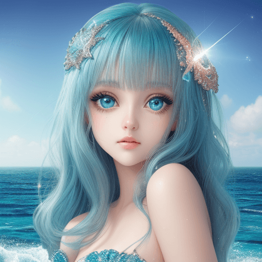 AI generated: Beautiful sparkly ocean eyes