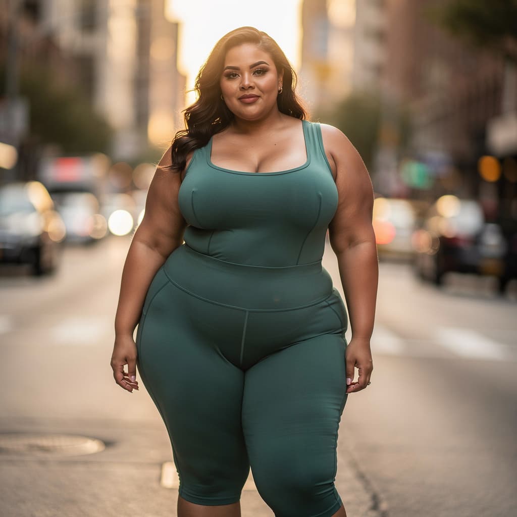 AI generated: Huge fat tits and ass spilling out from clothes 
