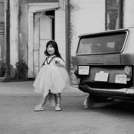 AI generated: girl and car