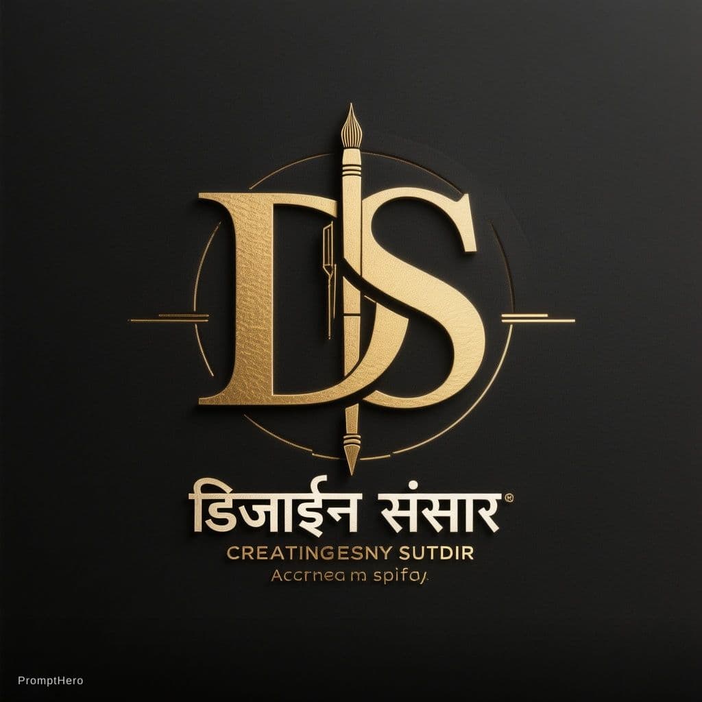 AI generated: Luxury minimal logo design for a creative design and print studio named “डिजाइन संसार”. Create a pre...