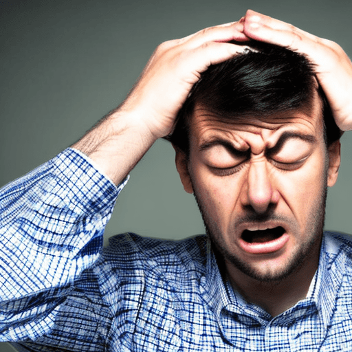 AI generated: frustrated man holding his head