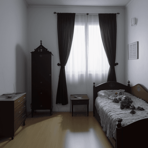 AI generated: um quarto de investigação estilo terror analogico

