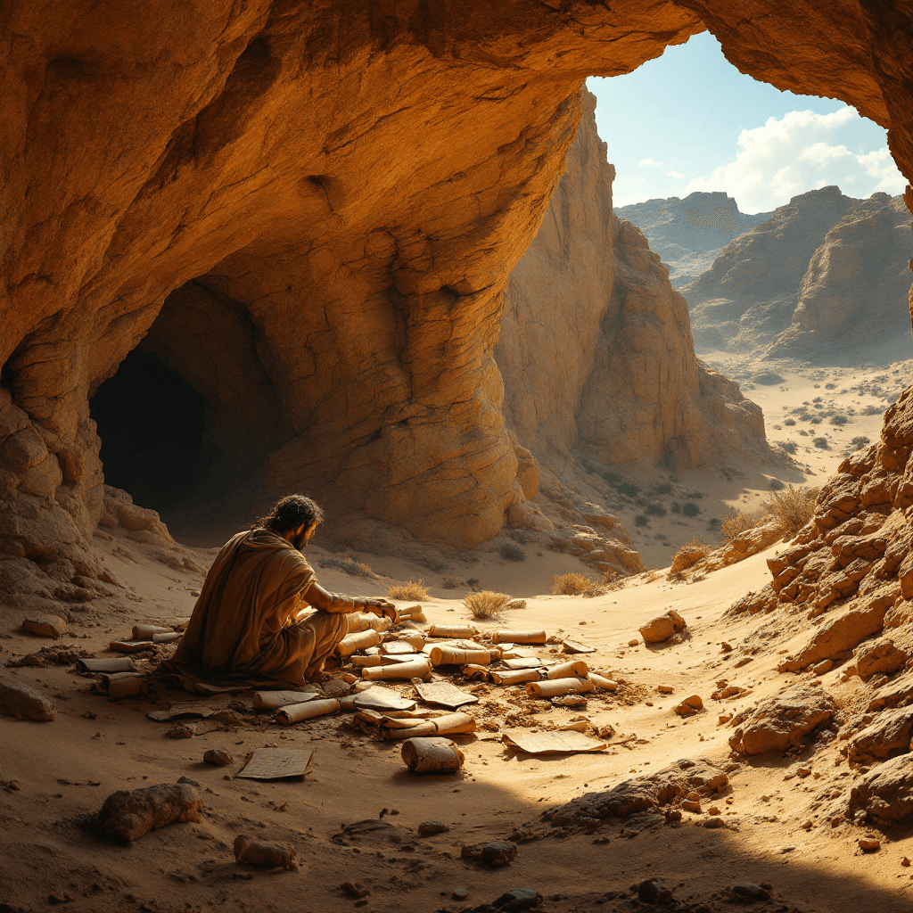 AI generated: Wide-angle, high-resolution, photorealistic scene capturing the desert near the Dead Sea around the ...