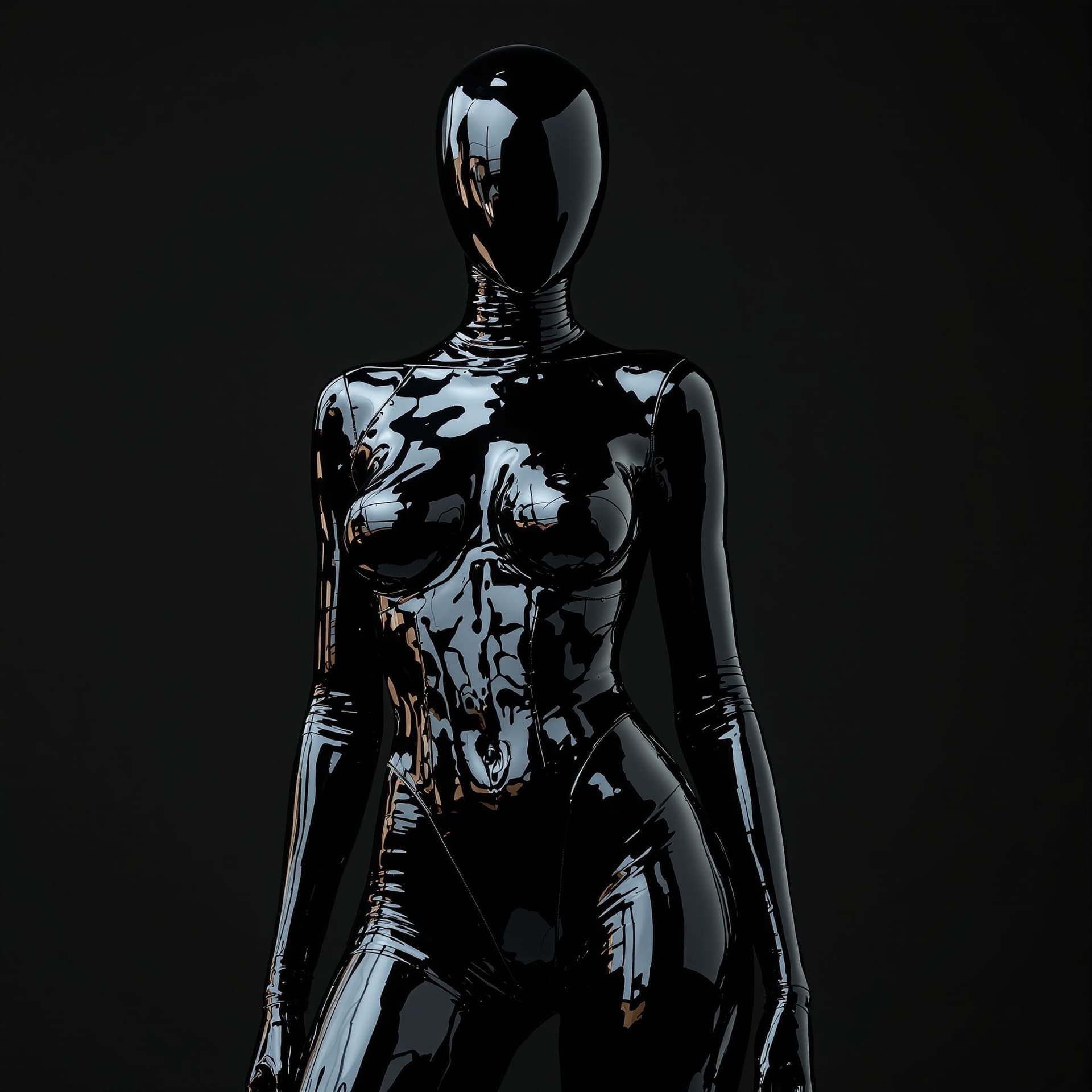AI generated: latex high fashion model