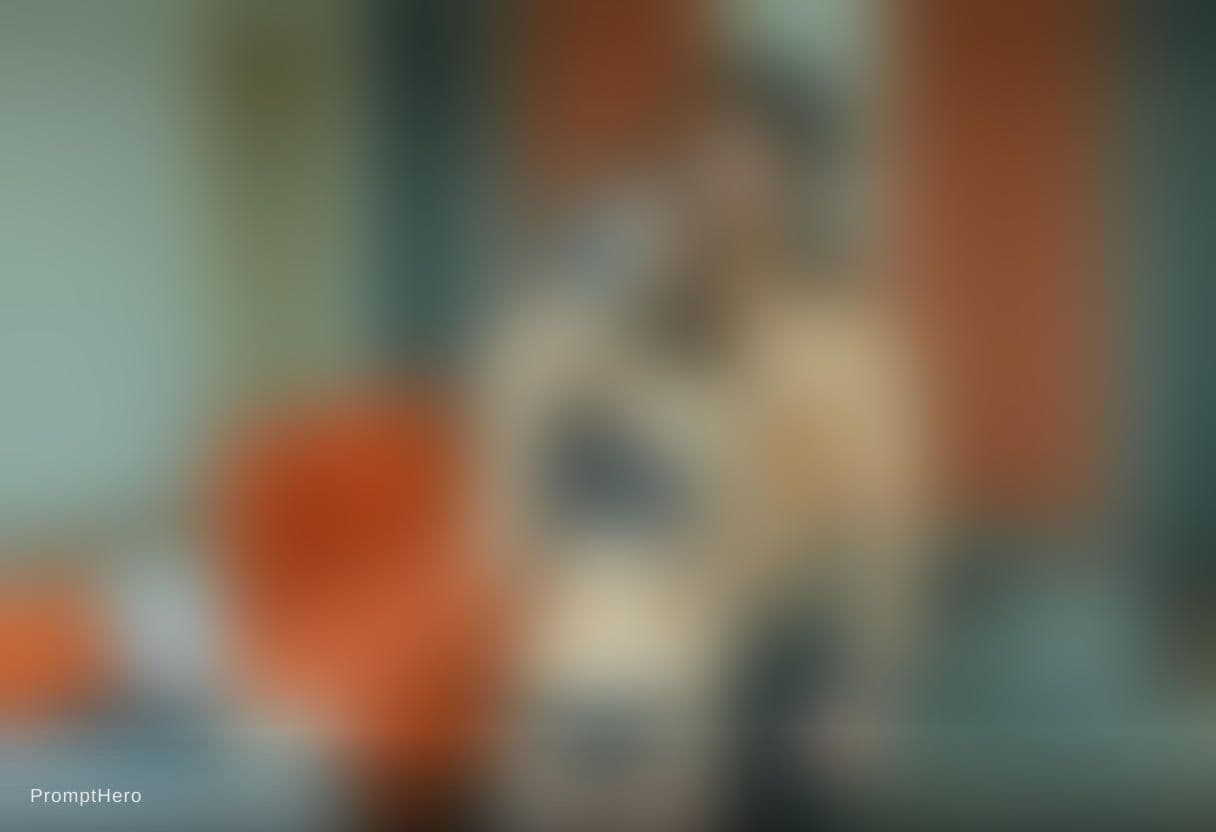AI generated: The image shows two adults posing together in front of a mirror in an indoor room. A woman stands in...