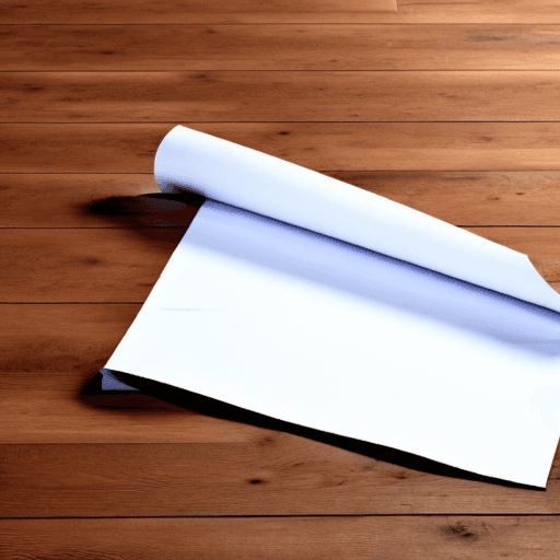 AI generated: rubbish white paper on wooden floor

