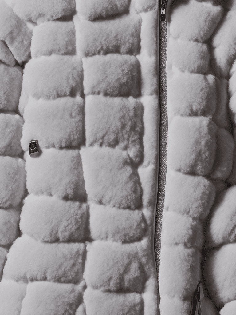 AI generated: milky Fubu winter puffer jacket, design trend, design by kanye west, on a white background, octane, ...