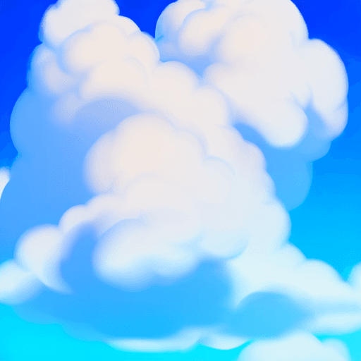 AI generated: Blue sky as seen when lying on the ground, with fluffy cloud. 