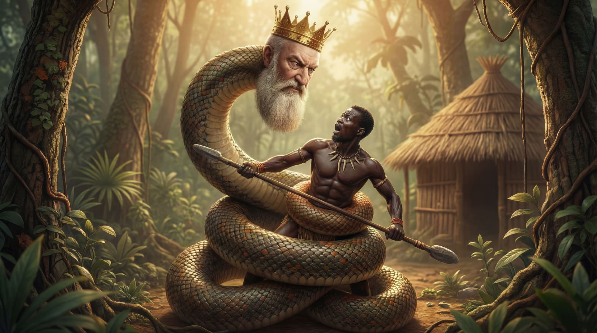 AI generated: Make the predator angry but not that angry. make him recognizable with his anger. remove the end sha...