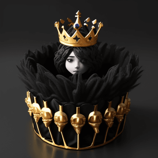 AI generated: Crea una corona de rey fragmentada, en un fondo negro con vidrios rotos