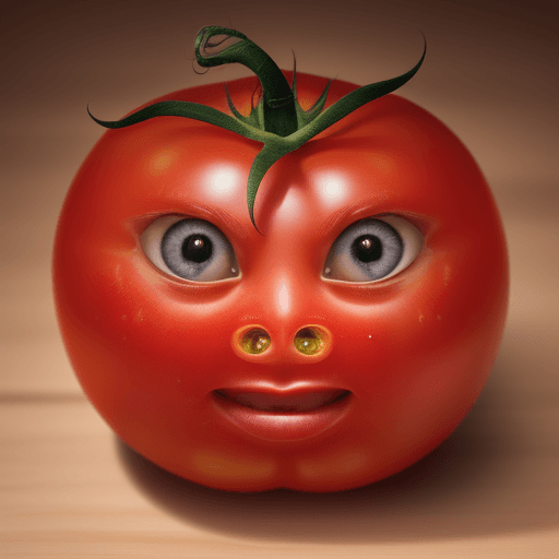 AI generated: A handsome tomato with a beautiful face , 8k , hd , ultra detail