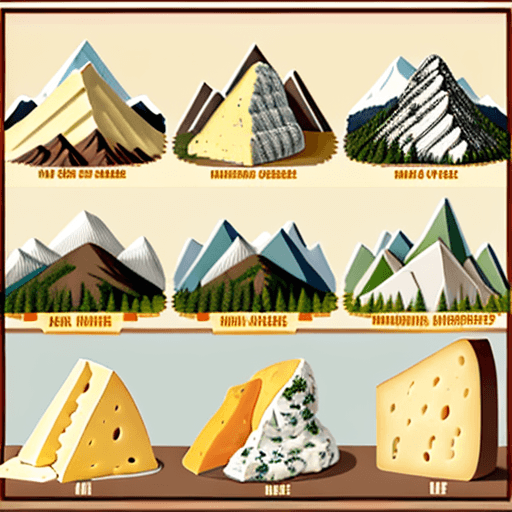 AI generated: mountains made of different types of cheese
