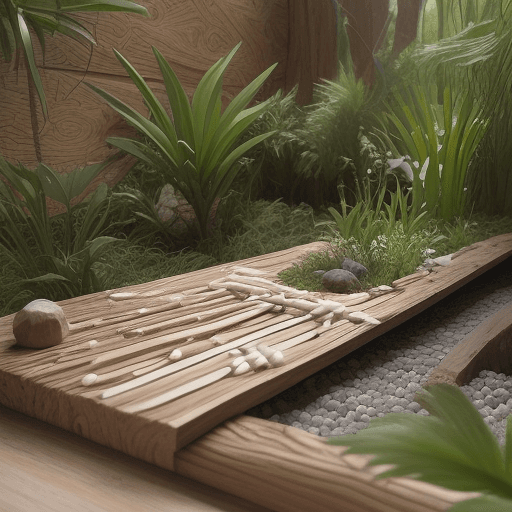 AI generated: 
Enfocando en materiales naturales y reciclados

Visualiza un círculo de madera recuperada transform...