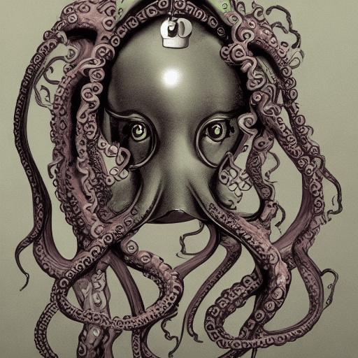 AI generated: Octopus with a padlock beetwen the tentacles human version

