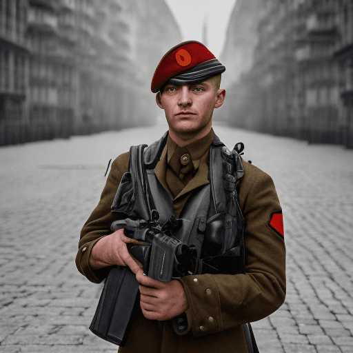 AI generated: german soldier, world war 2, standing, perfect human eyes, perfect human pupils, male, intricate art...