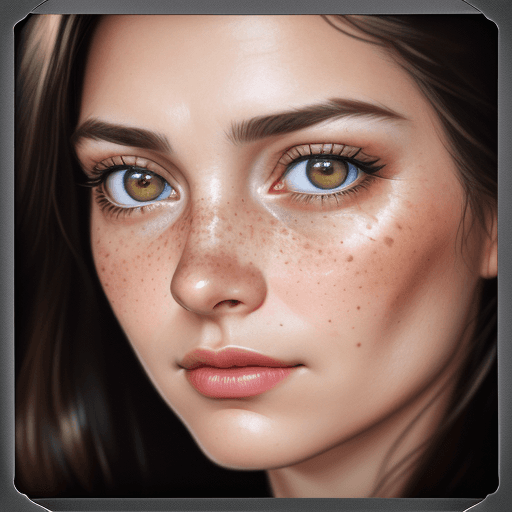 AI generated: hyper-realistic close up face shot photo of a beautiful super modle woman with hazel eyes and dark h...