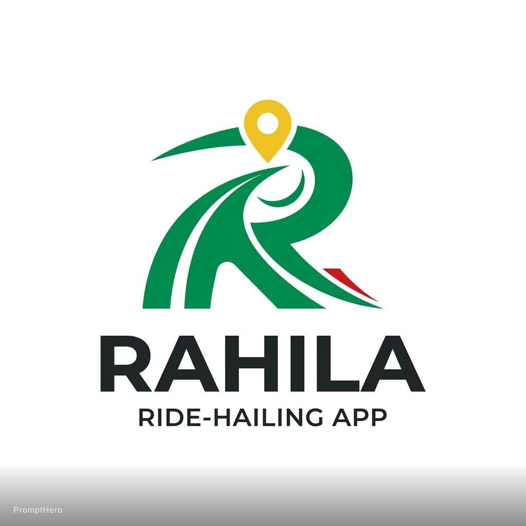 AI generated: Prompt :
Design a professional and ultra-modern logo for a ride-hailing app named "RAHILA". The bran...