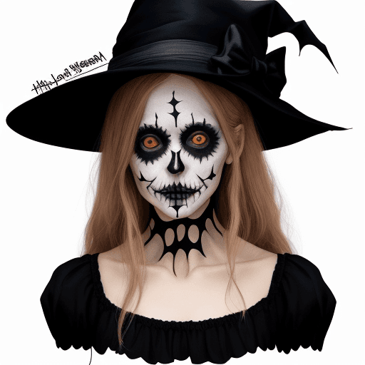 AI generated: please give me a portrate related to Halloween that has 3 face and just be illustration with pen and...