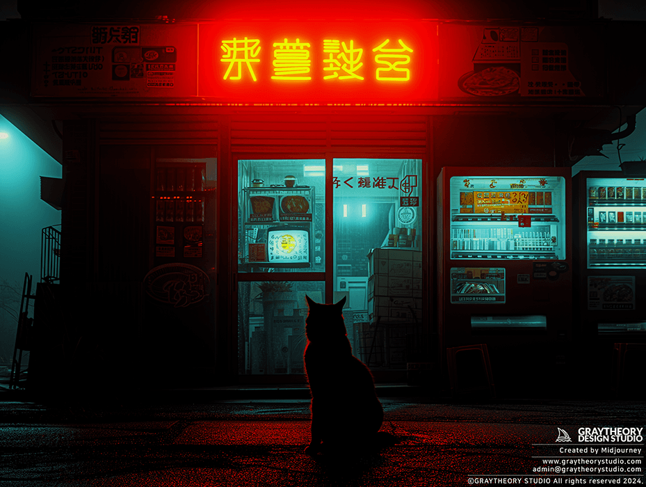 AI generated: photography, store front, restrained beauty, realism lights, a thick fog effect