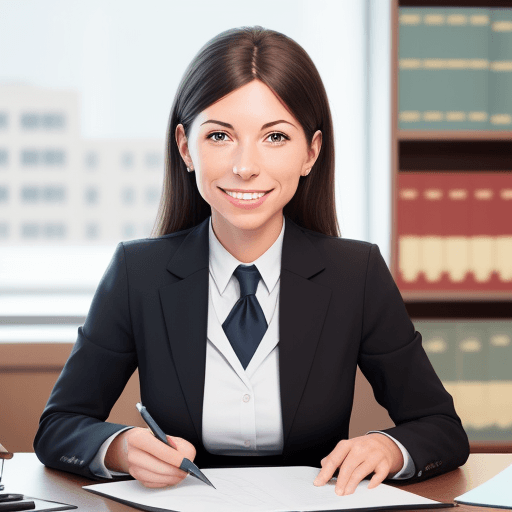 AI generated: create an image for a law firm of a smiling attorney female  talkig to a client and please do not ad...