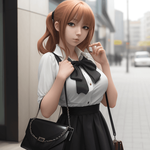 AI generated: highres, perfect portrait of a anime girl with open handbag
