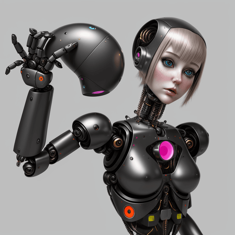 AI generated: nvinkpunk, realistic women humanoid robot 