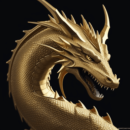 AI generated: gold
 dragon, hiperrealistic, 8k, High quality picture. Detailed picture. Masterpiece. ArtStation. A...