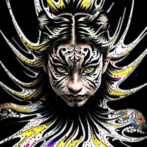 AI generated: 

16k masterpiece, liquid ink unfreezing into a whirlwind merging with a gorgeous young black tiger ...