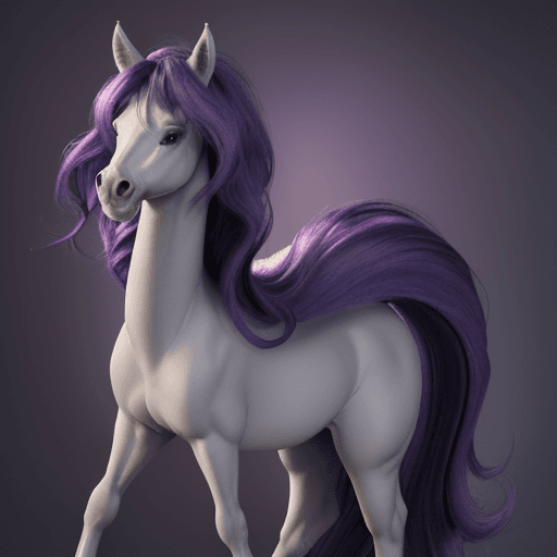 AI generated: Twilight Sparkle is a pony with a small and slender body. She has a coat color that is lavender, whi...