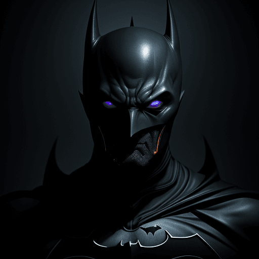 AI generated: A Photo of A dark creature, sombre appearance, in the style of batman, invisible face, only his mout...