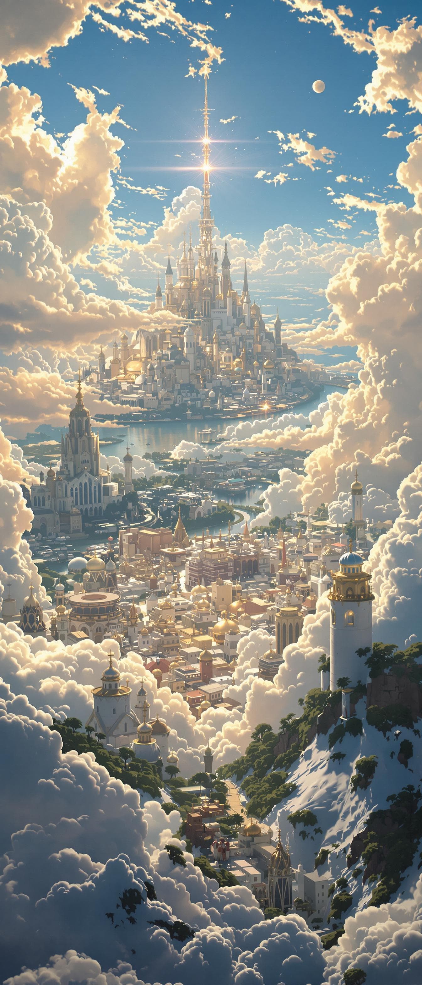 AI generated: heaven, massive golden city far off in distance,
Hyperrealistic. HDR .8k . Hyper details. 