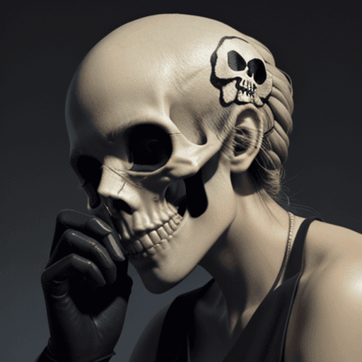 AI generated: skull, 
drill music art for a playlist (no people)
