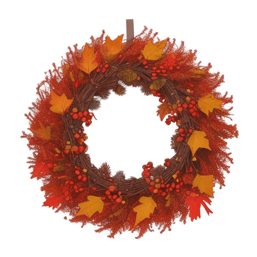 AI generated: Autumn Rowan Berries and Leaves in a wreath
