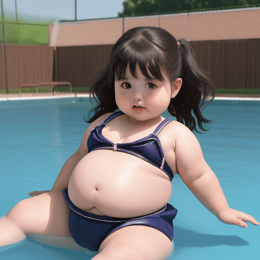 AI generated: ((1 girl, elementary school girl, cute, short, very chubby, very fat, heavyset, morbidly obese littl...
